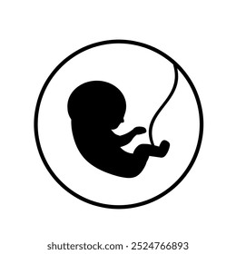 Fetus icon isolated on white background.