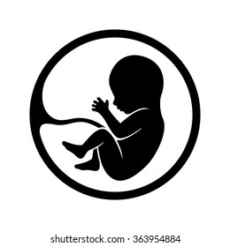 Fetus Icon Isolated on White Background