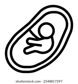 Fetus icon line style transparent