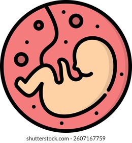 Fetus Icon Lineal Color Vector Illustration