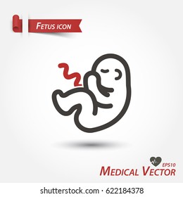 Fetus icon . Medical vector .