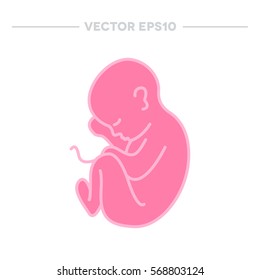 Human Fetus Pregnant Womb Cartoon Character Stock Vector (Royalty Free ...