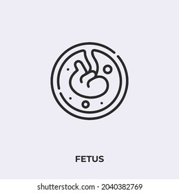 fetus icon vector. Linear style sign for mobile concept and web design. fetus symbol illustration. Pixel vector graphics - Vector.