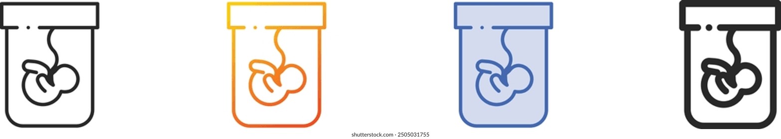 fetus icon.Thin Linear, Gradient, Blue Stroke and bold Style Design Isolated On White Background