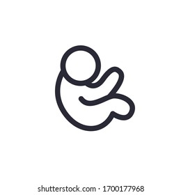 fetus line icon, vector illustration