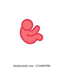 fetus line icon, vector illustration