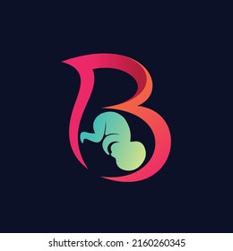 fetus logo with letter B concept