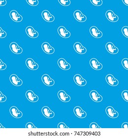 Fetus pattern repeat seamless in blue color for any design. Vector geometric illustration