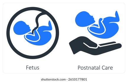 Fetus and Postnatal Care icon concept