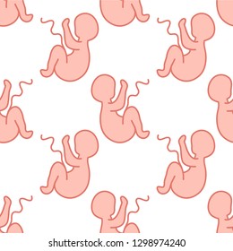 fetus seamless doodle pattern