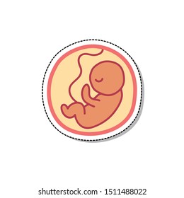 fetus sticker doodle icon, vector illustration