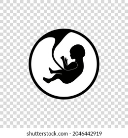 Fetus symbol, Baby in the womb. Embryo Development isolated icon. Vector illustration.