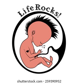 fetus in womb with heart tatoo