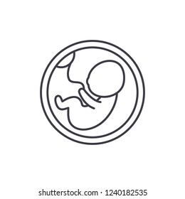 Fetus in the womb line icon concept. Fetus in the womb vector linear illustration, symbol, sign
