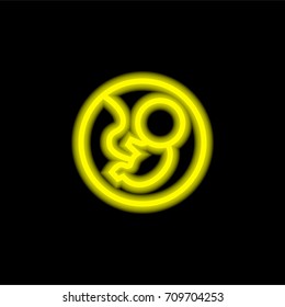 Fetus yellow glowing neon ui ux icon. Glowing sign logo vector