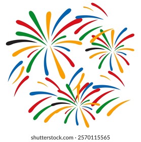 Feu D'artifice colurfull Rouge Icône. vector illustration.