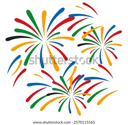 Feu D'artifice colurfull Rouge Icône. vector illustration.