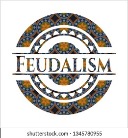Feudalism arabic style badge. Arabesque decoration.