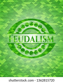 Feudalism realistic green mosaic emblem