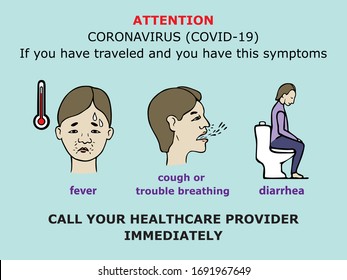 Fever Cough Trouble Breathing Diarrhea Icon Stock Vector (Royalty Free ...