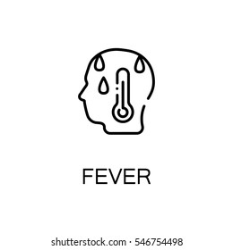 Fever flat icon. High quality outline symbol of illness and injury for web design or mobile app. Thin line sign of fever for design logo, visit card, etc. Outline pictogram of fever 