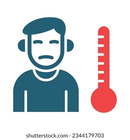 Fever Glyph Two Color Icon For Personal And Commercial Use.
