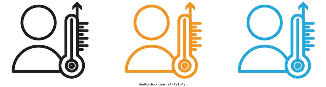 Fever high temperature icon outline