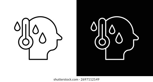 Fever icon art Illustrations. premium line icons
