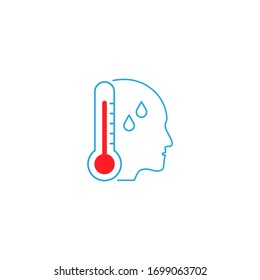 Fever icon design. human body temperature sign. Vector illustration