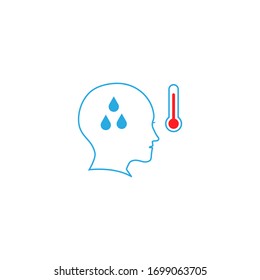 Fieber Symbol Design. menschliches Körpertemperaturzeichen. Vektorillustration