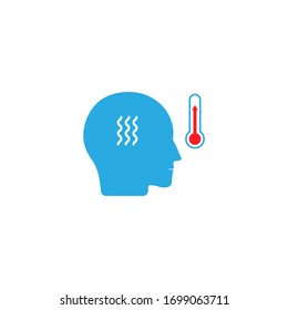 Fever icon design. human body temperature sign. Vector illustration
