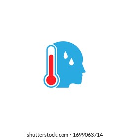 Fever icon design. human body temperature sign. Vector illustration