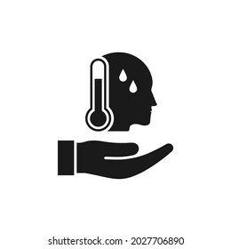 Fever icon flat style isolated on white background. Vector illustration
