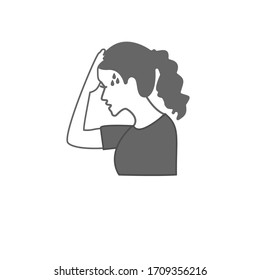 Fever icon. Headache icon. Viral infection, flu,  cold symptoms.  Vector illustration.