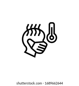 fever icon in linear, outline icon isolated on white background
