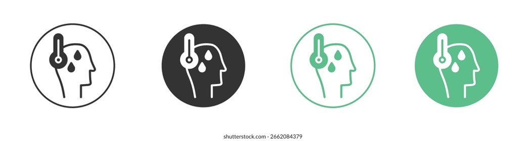 Fever icon Minimal Flat Line Vector Icon Set.