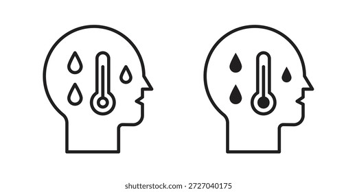 Fever icon on white background. Stock vector icon