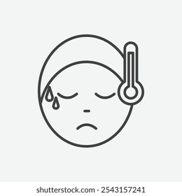 Conjunto de iconos de fiebre. Ilustración vectorial.