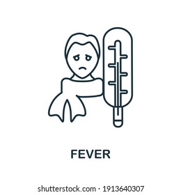 Icono de fiebre. Simple ilustración de la colección de coronavirus. Icono de fiebre creativa para diseño web, plantillas, infografías y más