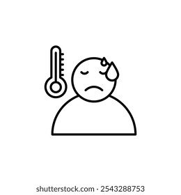 Fever icon symbol collection on white background.