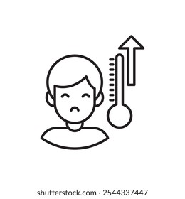 Fever icon Vector flat thin line illustration