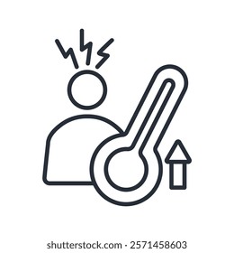 fever icon. vector.Editable stroke.linear style sign for use web design,logo.Symbol illustration.