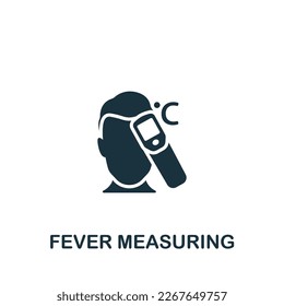 Fever measuring icon. Monochrome simple sign from pharmacy collection. Fever measuring icon for logo, templates, web design and infographics.