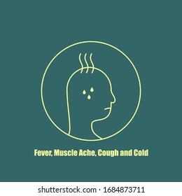 Fever, Muscle ache, Cough and Cold Icon vector for template design