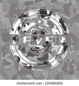 Fever on grey camouflaged texture