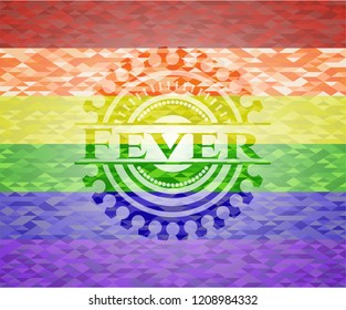 Fever on mosaic background with the colors of the LGBT flag