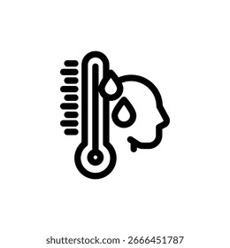 febre contorno ícone vetor design bom para web ou aplicativo móvel