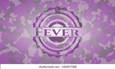 Fever pink on camo pattern. Vector Illustration. Detailed.