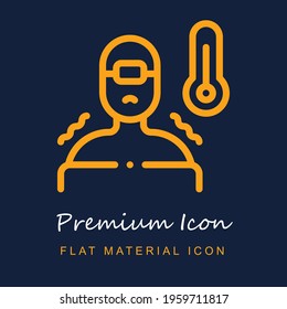 Fever premium material ui ux isolated vector icon in navy blue and orange colors
