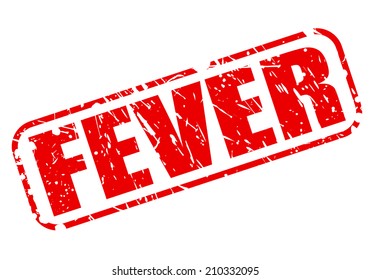 Fever red stamp text on white